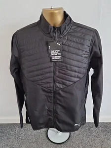 Puma Running Puffer Jacket Lightweight Mens Size Small Training Black New - Picture 1 of 14