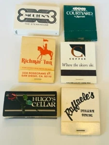LOTE de publicidad de colección Match Holder Matchbook Richmar Mortons cobre Raffaele's M26 - Imagen 1 de 2
