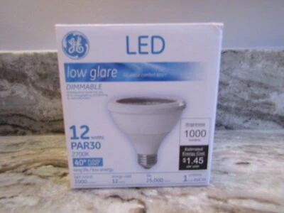 GE PAR30 DIMMABLE 40 DEGREE FLOOD LED LIGHT BULB - 12 WATT - 1000 Lumen - Image 1 of 4