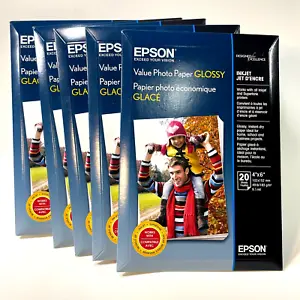 Epson Value Photo Paper Glossy 20 Sheets 4x6" S400032 5 pack - Picture 1 of 6
