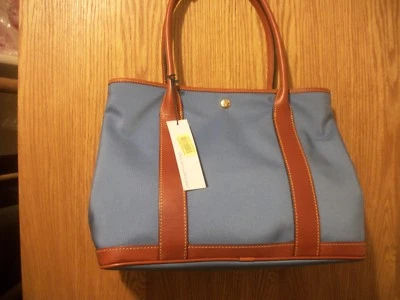 Bolso de Mano Dooney & Brouke Denium Look Borde de Cuero Nuevo con Etiquetas Venta al por menor $228.00 Foto 1 de 4