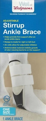 Tobillera estribo ajustable, talla única, se adapta a Walgreens pie izquierdo o derecho Foto 1 de 4
