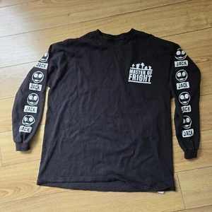 DISNEY Nightmare Before Christmas Unisex Kids XL Long Sleeve Black Shirt Jack - Picture 1 of 8