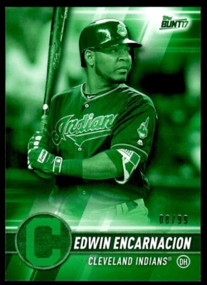 2017 Topps Bunt Green Edwin Encarnacion 08/99 Cleveland Indians #180 - Image 1 of 2