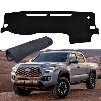 Alfombrilla de tablero negra antideslizante para Toyota Tacoma 2016-2023 Foto 1 de 4