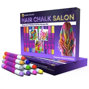 Desire Deluxe Hair Chalk for Girls Makeup Kit of 10 Temporary Colour Pens Gif - Picture 1 of 5