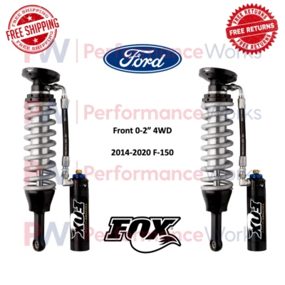 Par de Amortecedores Fox 2.5 Reservoir Adj Compatível com 14-20 Ford F-150 | 4WD | Frente 0-2" Levantada - Imagem 1 de 4