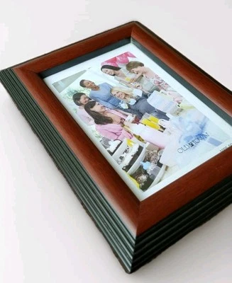 OLD TOWN Classic Two-Tone Brown Doubled Matted Tabletop Picture Frame 5” X 7” - Image 1 of 4