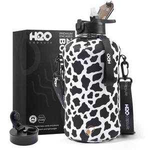2.2L Half Gallon Water Bottle with Storage Sleeve and Covered Straw Lid – BPA... - Picture 1 of 6
