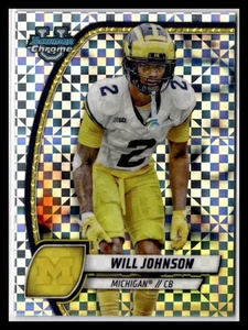 2024 Bowman Chrome University X-fractor Prospect Will Johnson #183 Michigan - Picture 1 of 2
