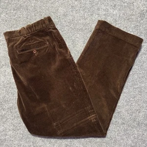 Polo Ralph Lauren Corduroy Pants Preston Dark Brown Cotton Mens 38x32 - Picture 1 of 14