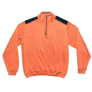 Maglione St. Croix arancione quarto zip maglione spalla patch pullover L made USA - Foto 1 di 6