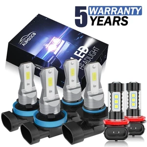 For Toyota Highlander 2014-2019 LED Headlight High Low Light Bulb + Fog Lamp - Picture 1 of 16