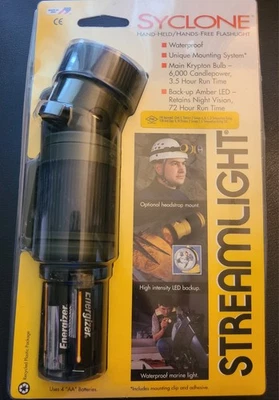 Streamlight Syclone Vintage Dual Bulb Flashlight - Handheld Or Hands-Free NEW - Image 1 of 4