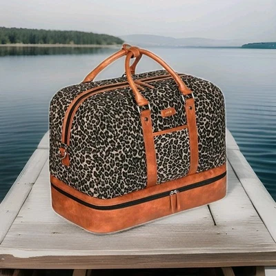 Reisetasche PU Leder Weekender  Handgepäck – mit Schuhfach🤎 NEU - Bild 1 von 3