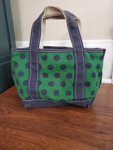 Vintage LL Bean Boat & Tote Mini Bag Blue Green Made In USA - Picture 1 of 12