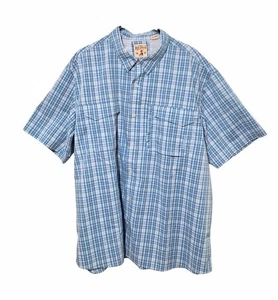 Camicia uomo blu a quadri testa rossa collo abbottonato 3XT - Foto 1 di 5