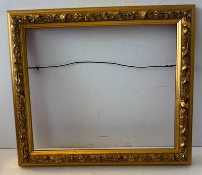 Marco de arte de madera decorativo ornamentado vintage dorado 9" x 7 1/2" tamaño de obra de arte Foto 1 de 3