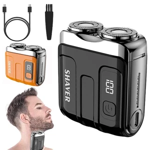 Waterproof Portable USB Men's Shaver, Mini Double Head Washable Electric Razor - Picture 1 of 23