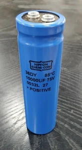 NIPPON CHEMI-CON 75V 10000uf Electrolytic Tall Can Capacitors 36DY 0032L 27 - Picture 1 of 3