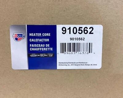 HVAC Heater Core CARQUEST 910562 Chevy GMC Pontiac Saturn Suzuki - Image 1 of 2