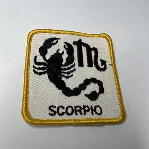 Vtg SCORPIO Zodiac Sign Symbol Horoscope Sew-On Patch Scorpion Twill - Picture 1 of 4