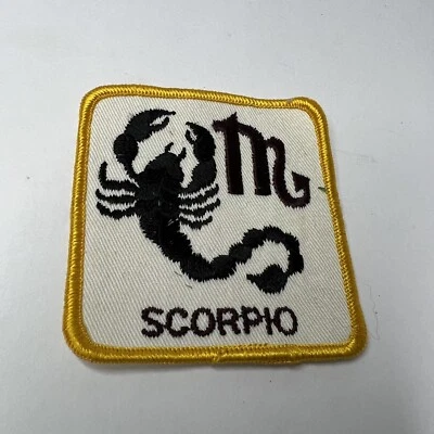 Vtg SCORPIO Zodiac Sign Symbol Horoscope Sew-On Patch Scorpion Twill - Image 1 of 4
