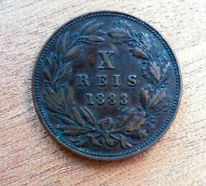  Monnaie, Portugal, Luiz I, 10 Reis, 1883  Bronze, KM:526 AD05