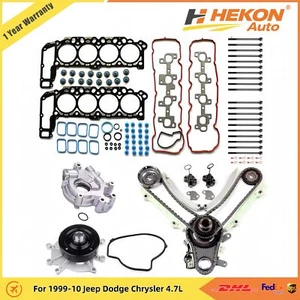 Engine Rebuild Kit Water Pump Timing Chain For 1999-10 Jeep Dodge Chrysler 4.7L - Picture 1 of 14