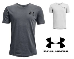 Under Armour UA Boys Cotton T Shirt Junior Kids Crew Sports Football Top Tee - Picture 1 of 5