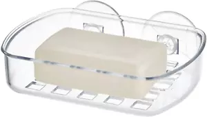 Idesign Bpa-Free Plastic Suction Bar Soap Dish - 5.25" X 4" X 2", Clear,19600 - Picture 1 of 12
