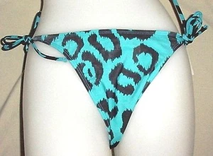 Costume da bagno bikini perizoma fantasia blu nuovo con etichette OP fondo XL Jr - Foto 1 di 2