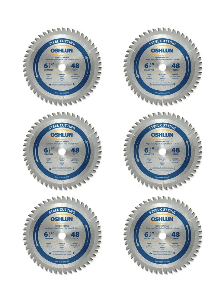 Oshlun SBF065048 61/2inch 48 Tooth TCG Saw Blade With 5/8inch Arbor Diamond