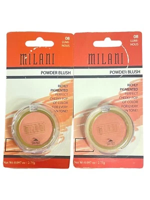2x Milani Powder Blush - Luminous #08 - NWB - High Pigment (2.75g) BOX IMPERFECT - Image 1 of 2