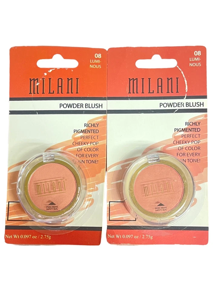 2x Milani Powder Blush Compact #08 Luminous Gift