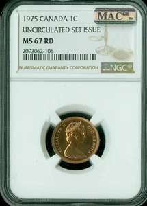 1975 CANADA CENT NGC MS67 PQ MAC SPOTLESS * - Picture 1 of 2