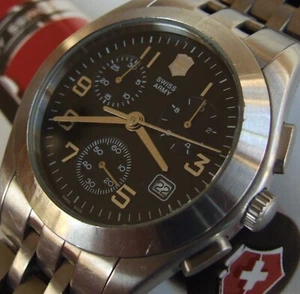 VictorINOX SWISS ARMY+ALLIANCE TITANIUM 22J Men CHRONOGRAPH+Sapphire+Ti Bracelet - Picture 1 of 14