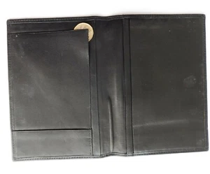 Smooth black leather vintage wallet good quality plenty of room en - Picture 1 of 5