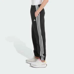 Adidas Girls Kids black Fleece Jogger Sweatpants $40 with pockets NEW AK4820 - Picture 1 of 6