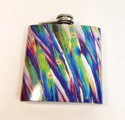 Bev Shots Art. Frasco destilado de 6 oz Margarita imagen microscópica verde púrpura Foto 1 de 4