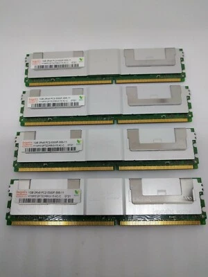 4GB (4x1GB) PC2-5300F Memory Hynix HYMP512F72CP8N3 HP 396706-051 Fully Buffered - Image 1 of 3