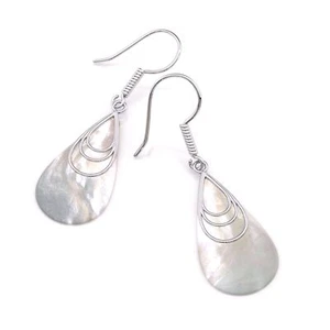 925 Sterling Silver Dangle Earring with Pearl Bridal Earrring Jewelry for Women - Picture 1 of 7