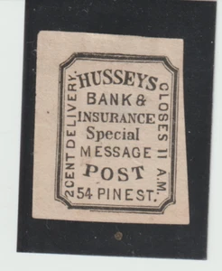 US Scott #87-L51 Hussey's Post New York Local Mint Stamp Forgery slight thin - Picture 1 of 2