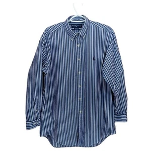 Polo Ralph Lauren Herren Hemd mit Knopfleiste Vintage blau gestreift Gr. 16 32/33 M/L - Bild 1 von 8