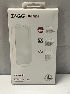Protector de pantalla ZAGG para Apple iPhone 14 Pro Protector de pantalla ZAGG de vidrio Elite AM Foto 1 de 4