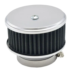 Limpiador de aire con abrazadera cromada de 4" x 2", entrada de 2-5/8 pulgadas, con elemento lavable negro - Imagen 1 de 8
