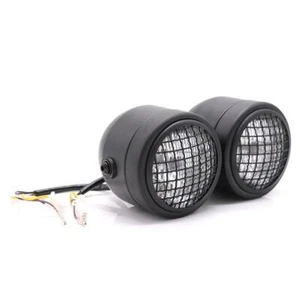 12V Black Twin Headlights With Grill. - Picture 1 of 1
