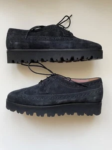 Pretty Loafers Budapester Halbschuhe Gr. 39 dunkelblau marine Plateausohle neu - Bild 1 von 13