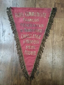Fanion Drapeau 1920's Parti Communiste Maine-et-Loire 49, Histoire politique. - Picture 1 of 3
