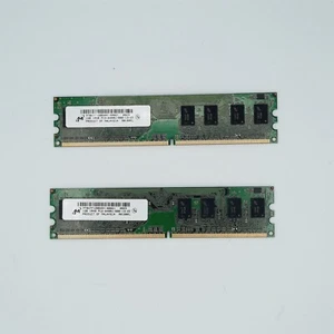 Micron 2GB 2 x 1GB PC2-6400U DDR2 Ram 800 Memory MT16HTF25664AY-800G1 - Picture 1 of 2